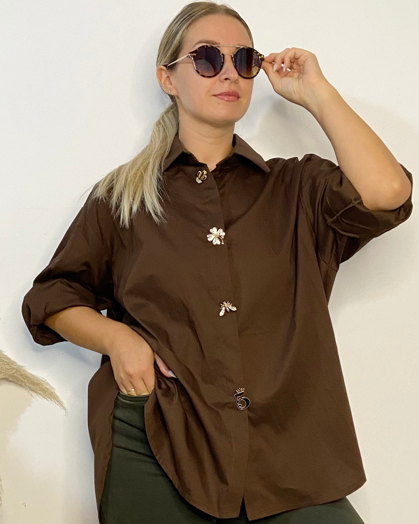 Camicia bottoni gioiello