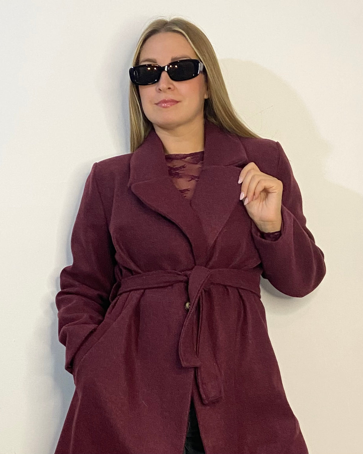 Cappotto con cintura