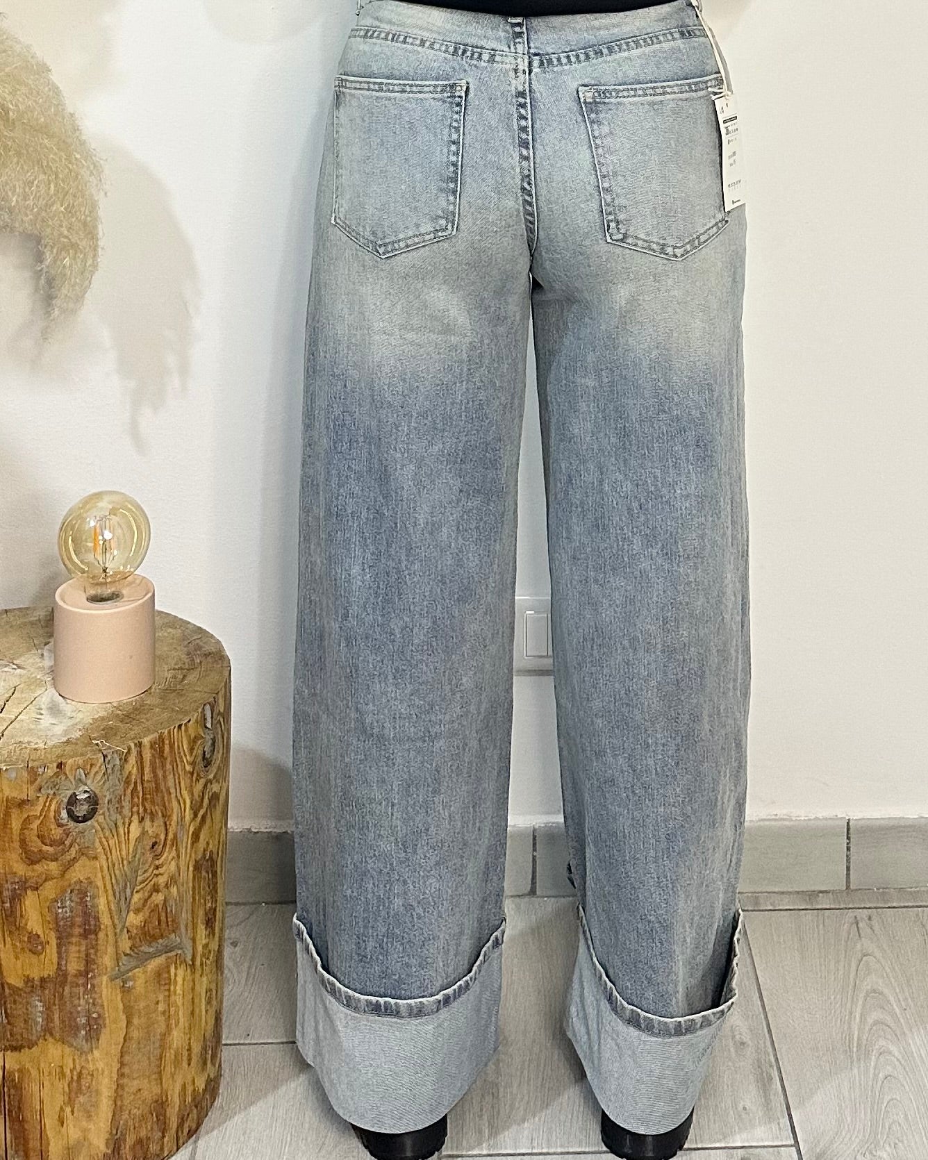 Maxi turn-up jeans