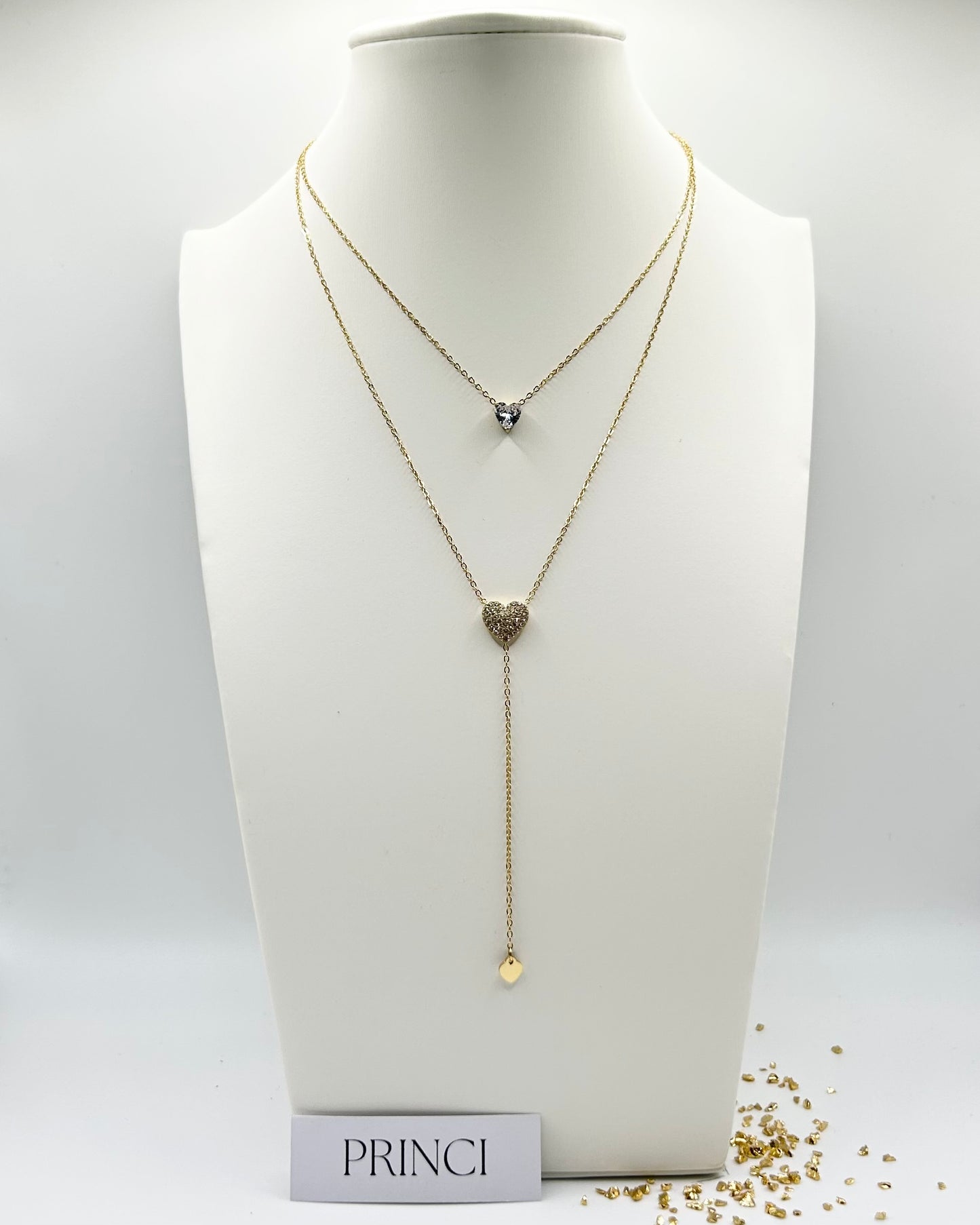 Collana doppia cuore