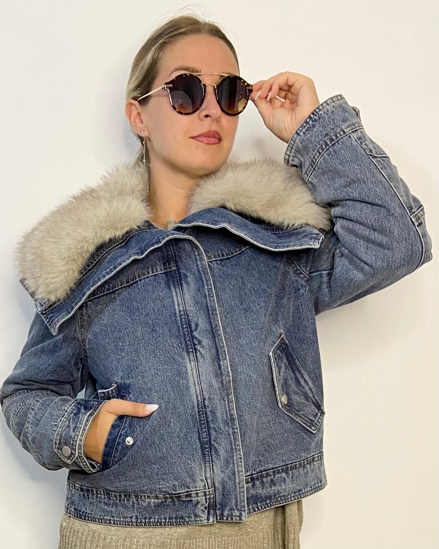 Giacca jeans/ecopelliccia