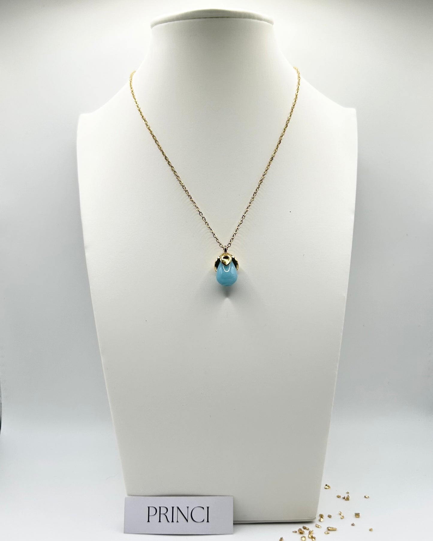 Collana goccia azzurra