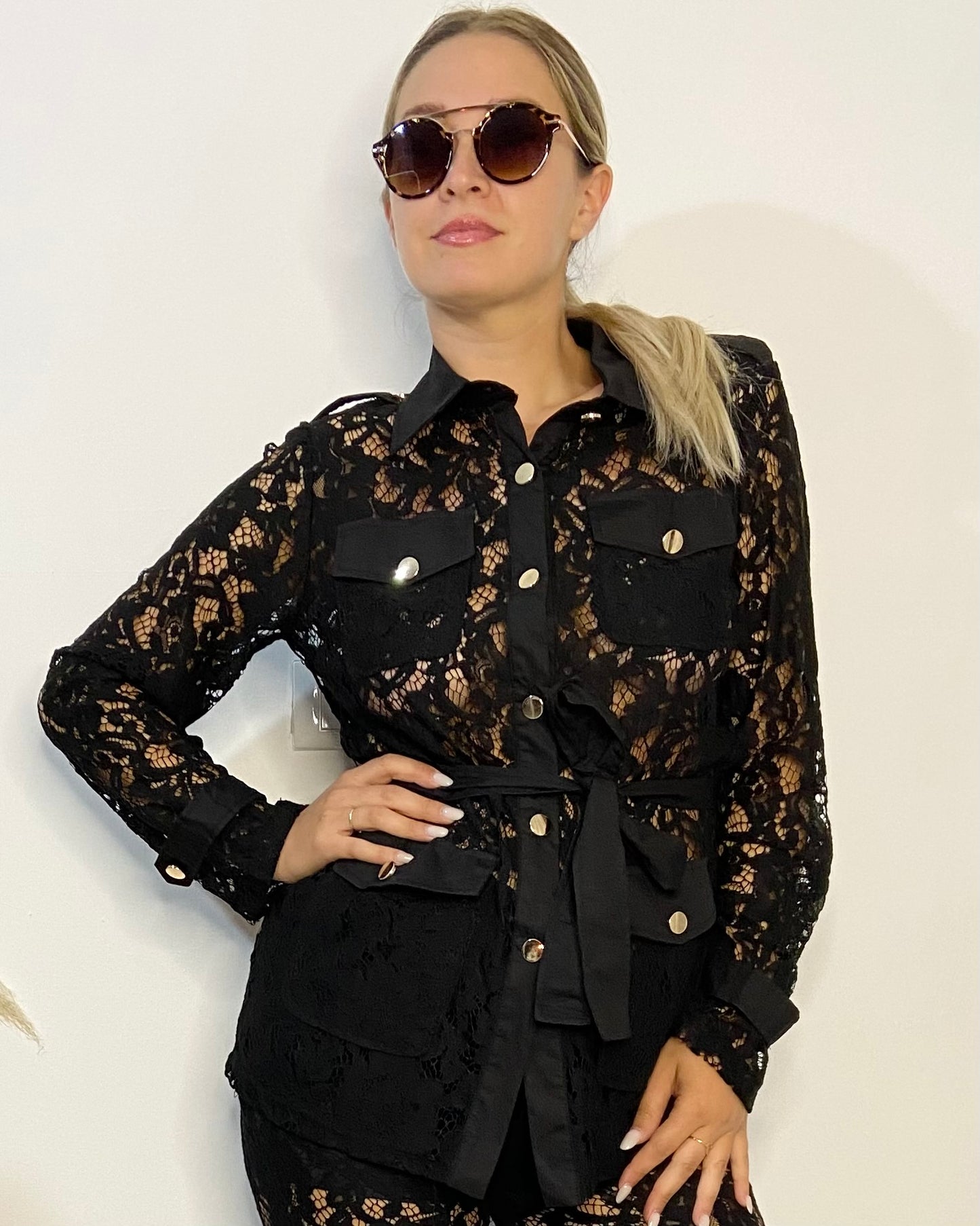 Camicia lunga pizzo