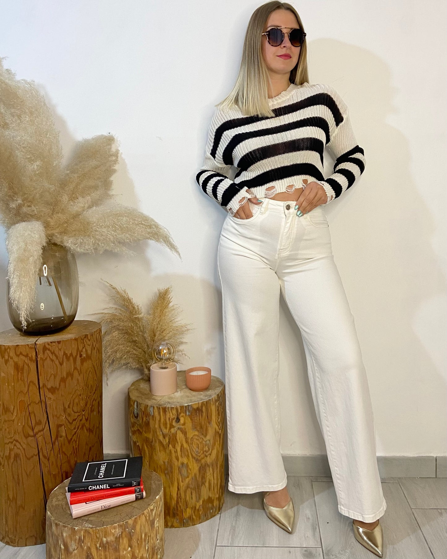 Jeans bianchi wide leg