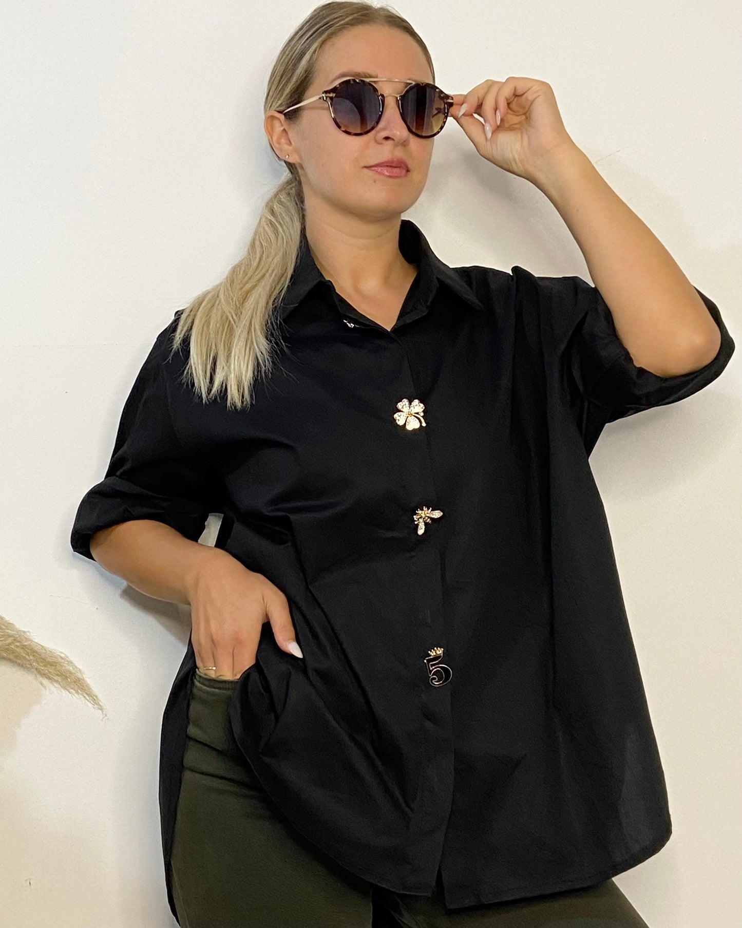 Camicia bottoni gioiello