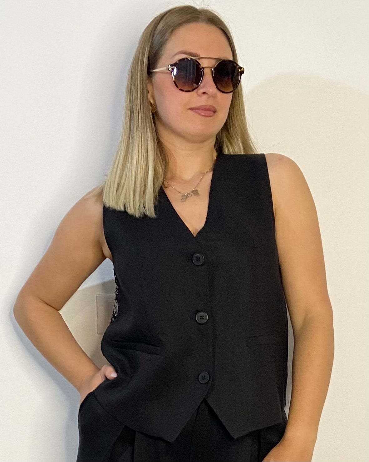 LUMINA pantalone pizzo