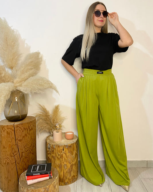 LUMINA Pantalone palazzo morbido