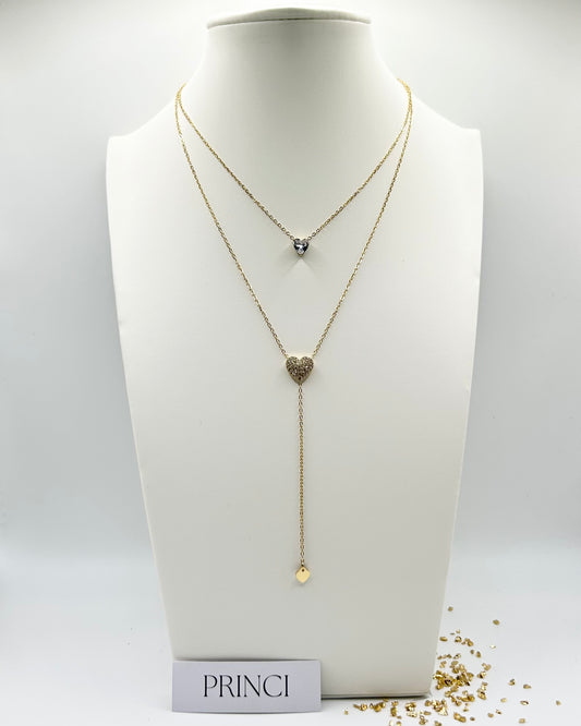 Collana doppia cuore