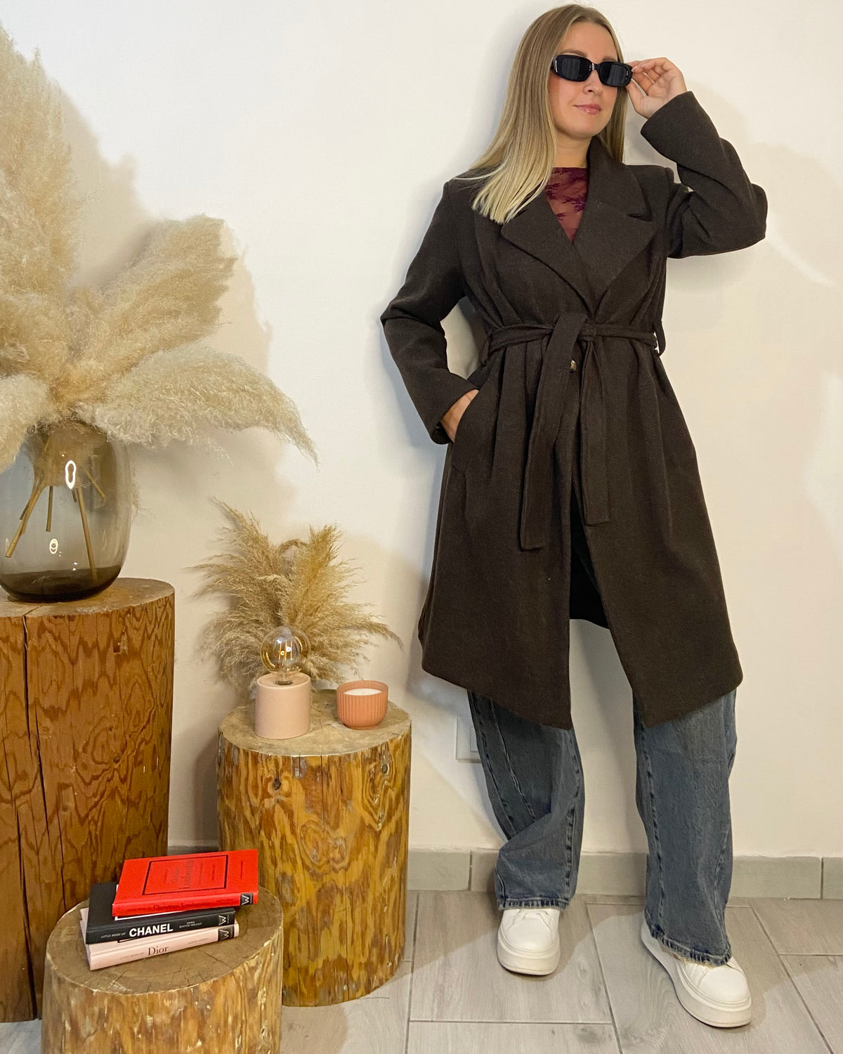 Cappotto con cintura