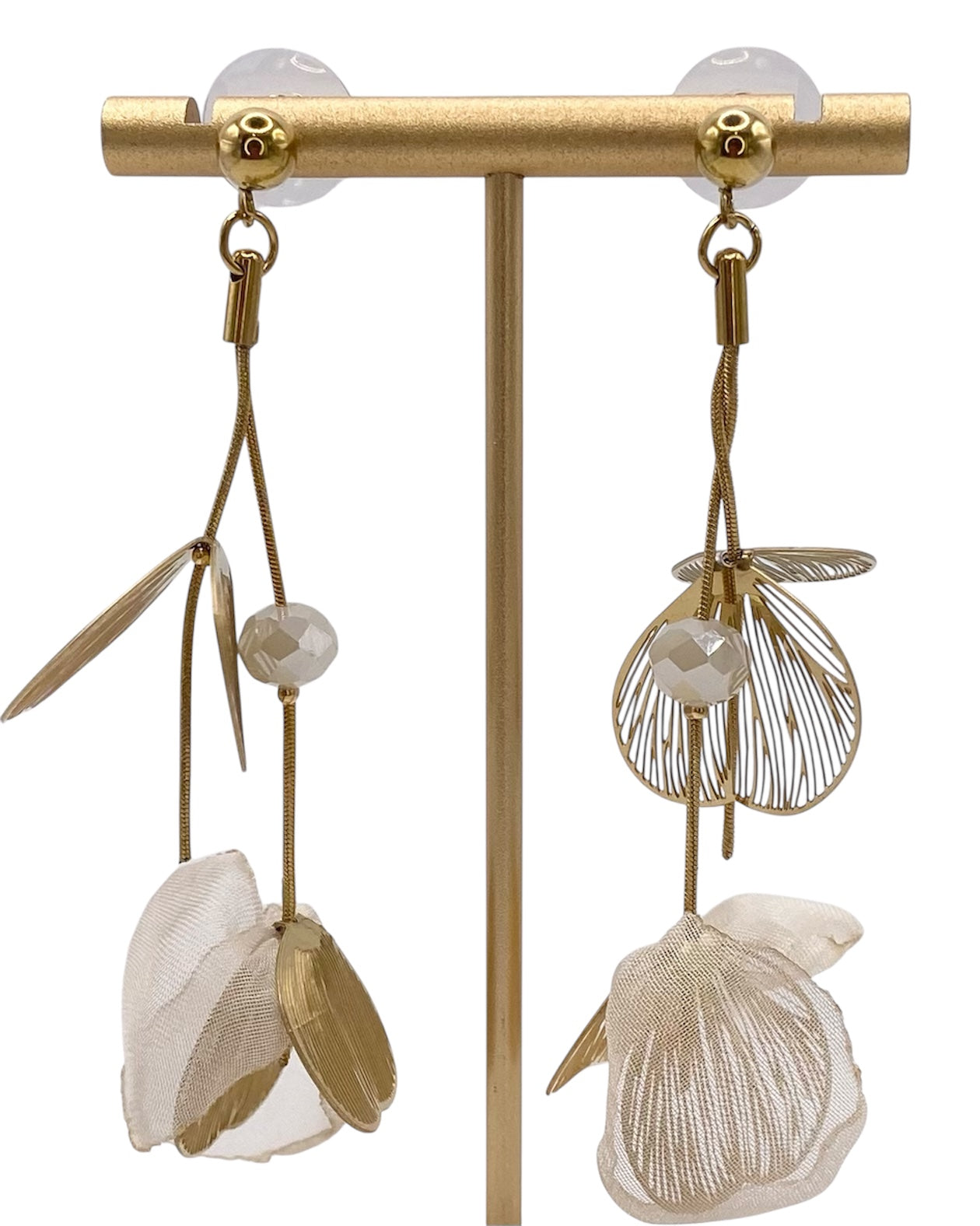 Orecchini pendenti tessuto oro