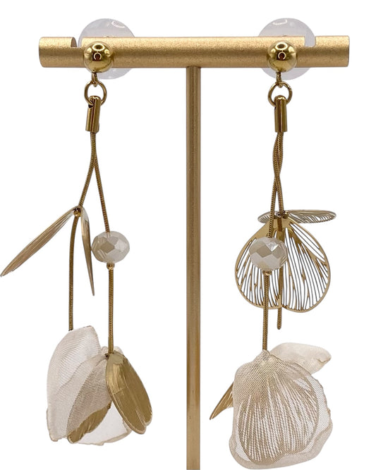 Orecchini pendenti tessuto oro