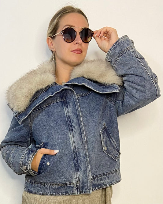 Giacca jeans/ecopelliccia