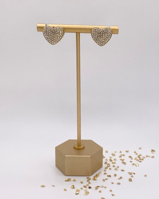 Orecchini cuore strass