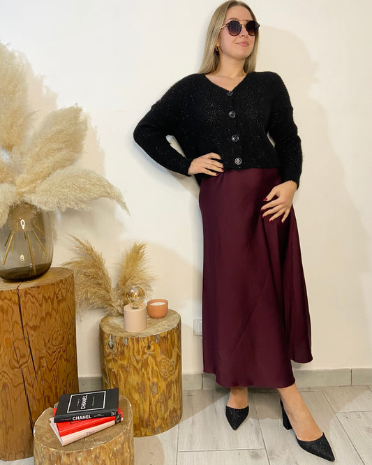 Gonna longuette in satin