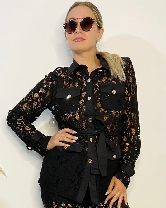 Camicia lunga pizzo