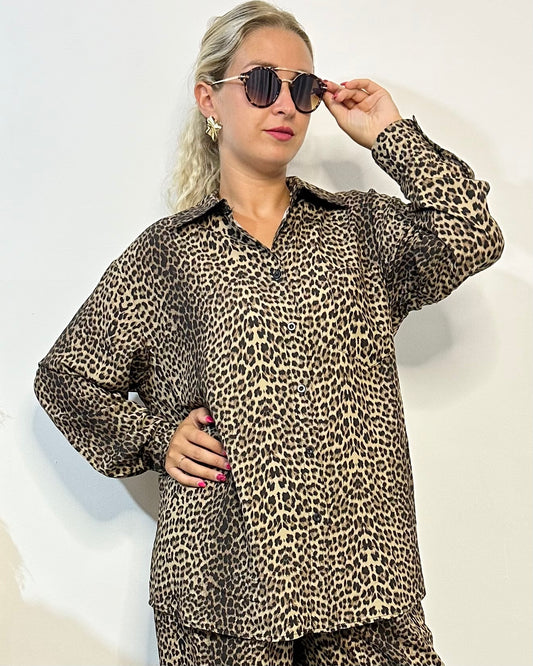 LUMINA Camicia leopardata