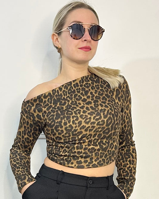 LUMINA top leopardato