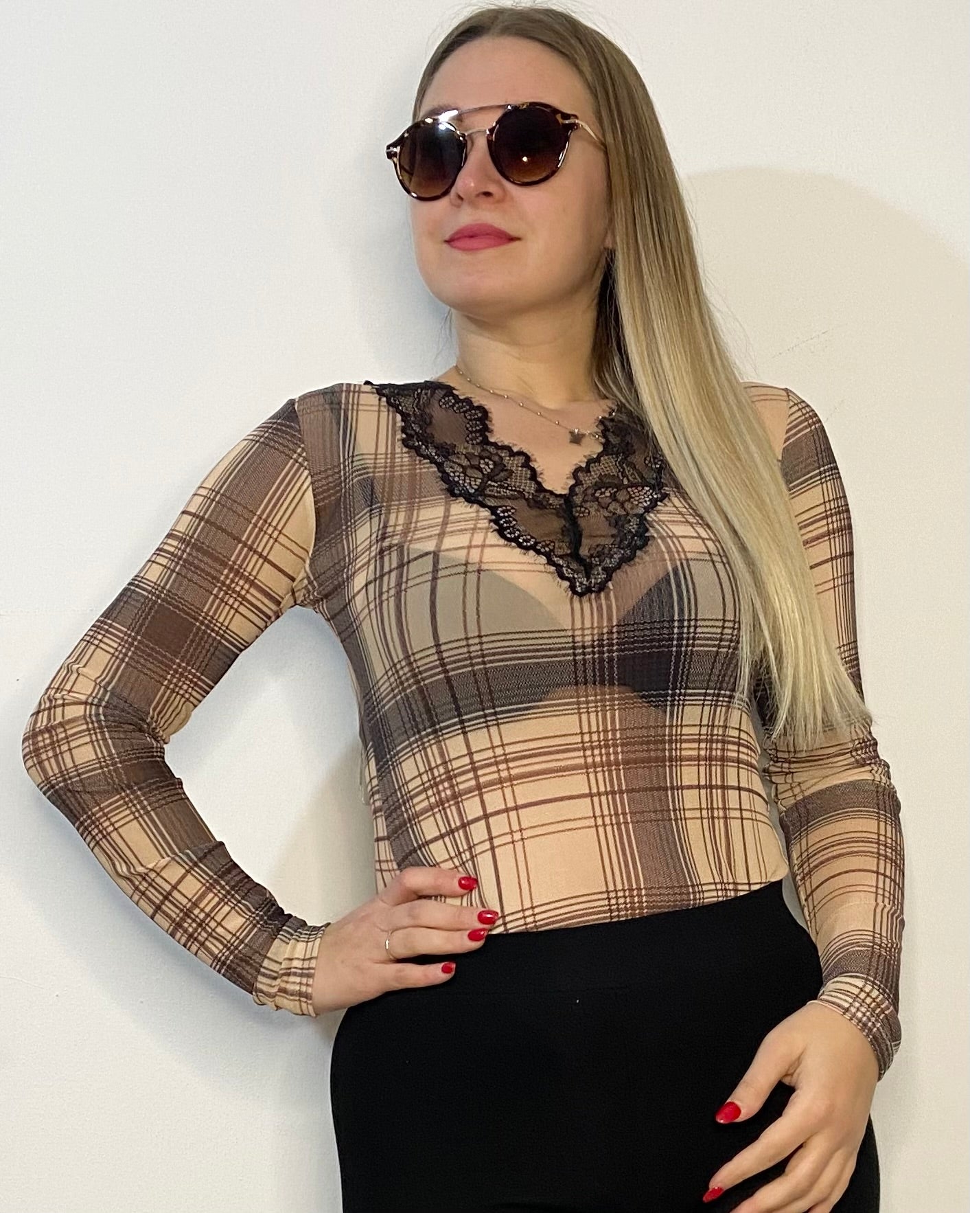 Lumina body tulle tartan