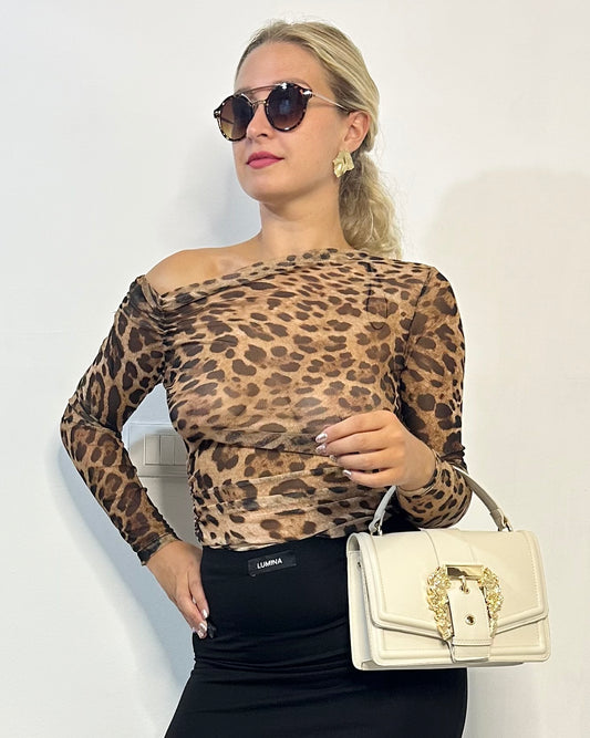 LUMINA Maglia leopardata