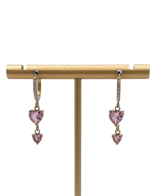 Orecchini cuore pendente oro