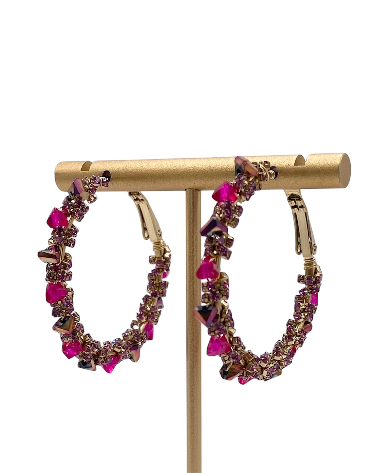 Orecchini cerchio perline oro