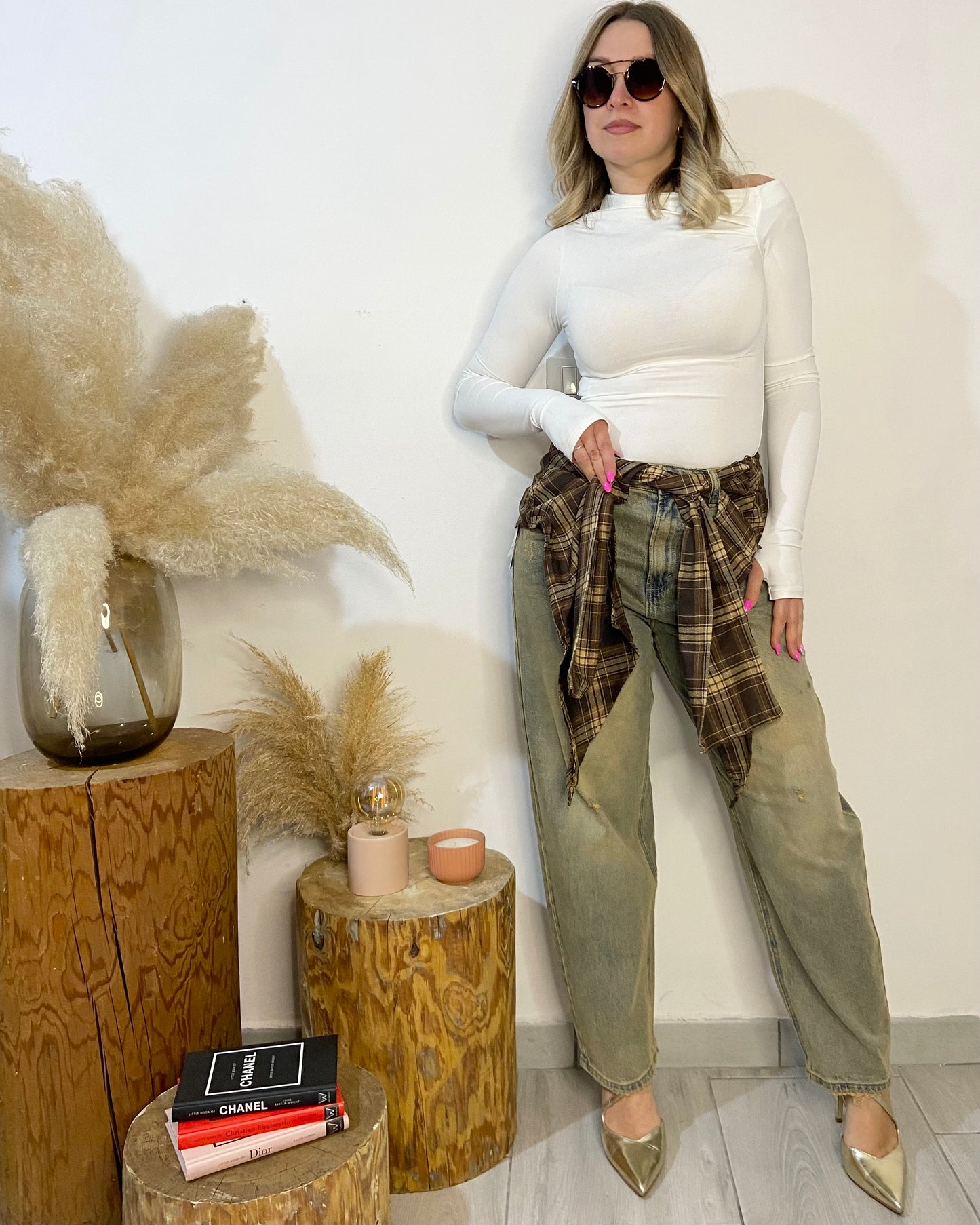 Jeans inserto camicia