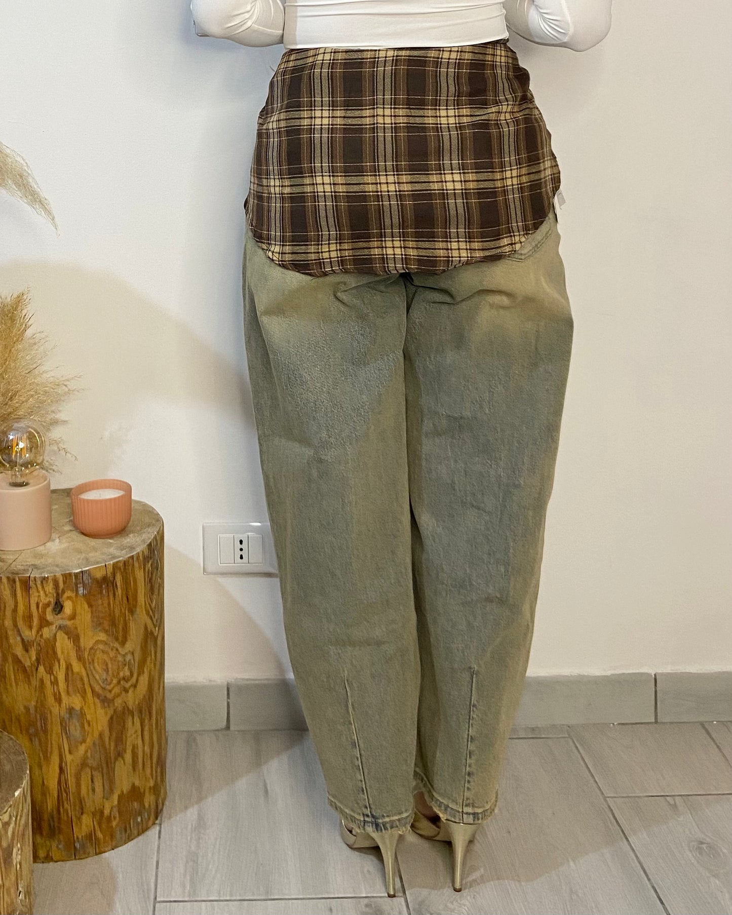 Jeans inserto camicia