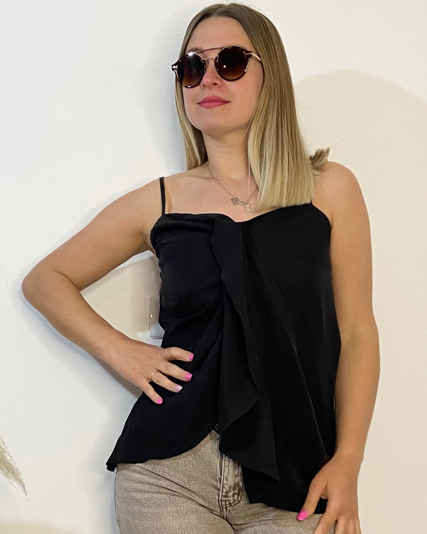 LUMINA Top con drappeggio