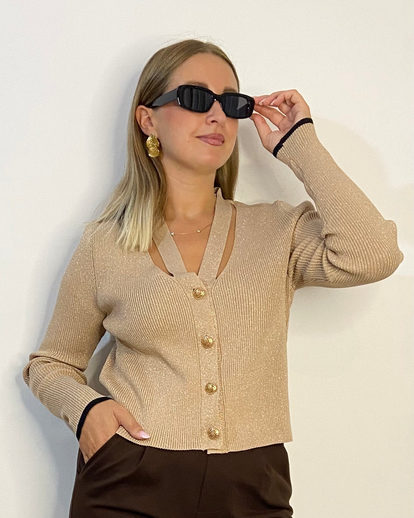 Cardigan lurex