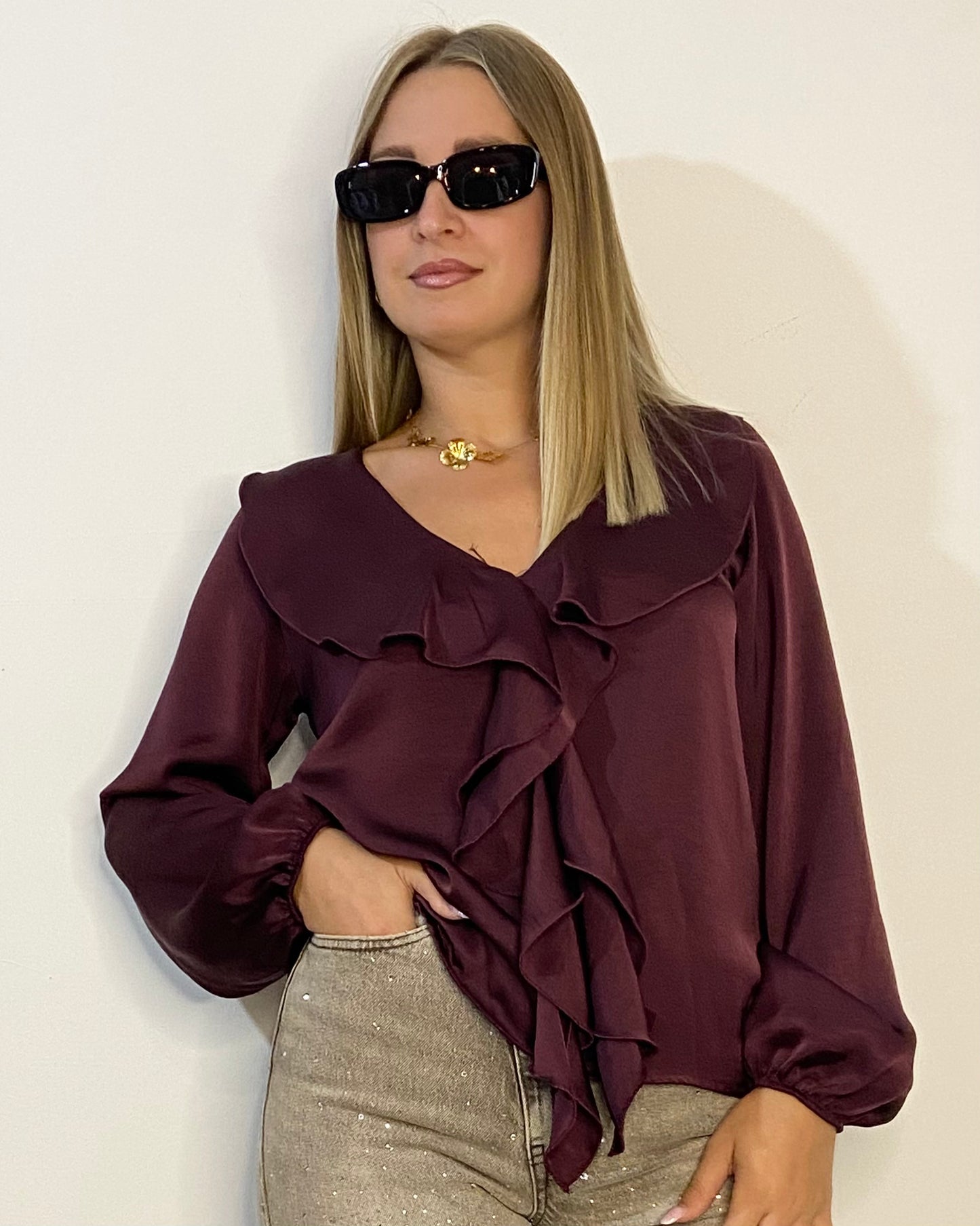 Camicia elegante con volant