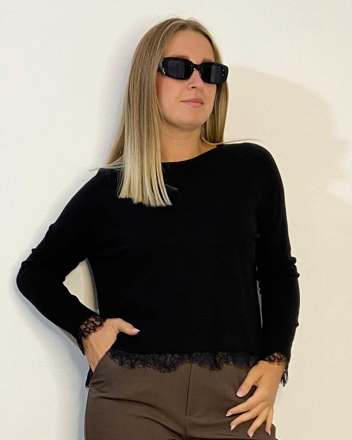 Maglia con inserti pizzo